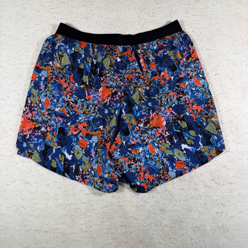 Nike Dri-FIT Womens XXL Running‎ Shorts Abstract Floral Blue Orange 4.5 Inseam - Picture 2 of 7